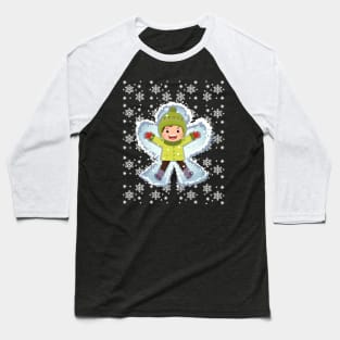 kid doing a snow angel Baseball T-Shirt